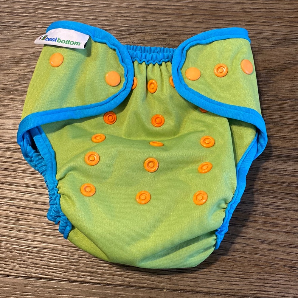 Best Bottom Blue and Green Diaper Cover one size